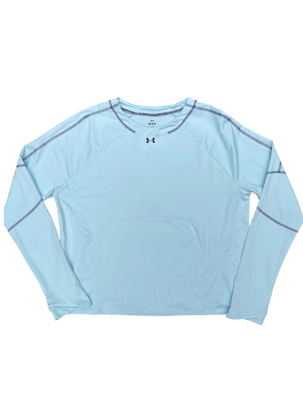 Under Armour Light Aqua Blue Long Sleeve Performance Top Thermal Layer L